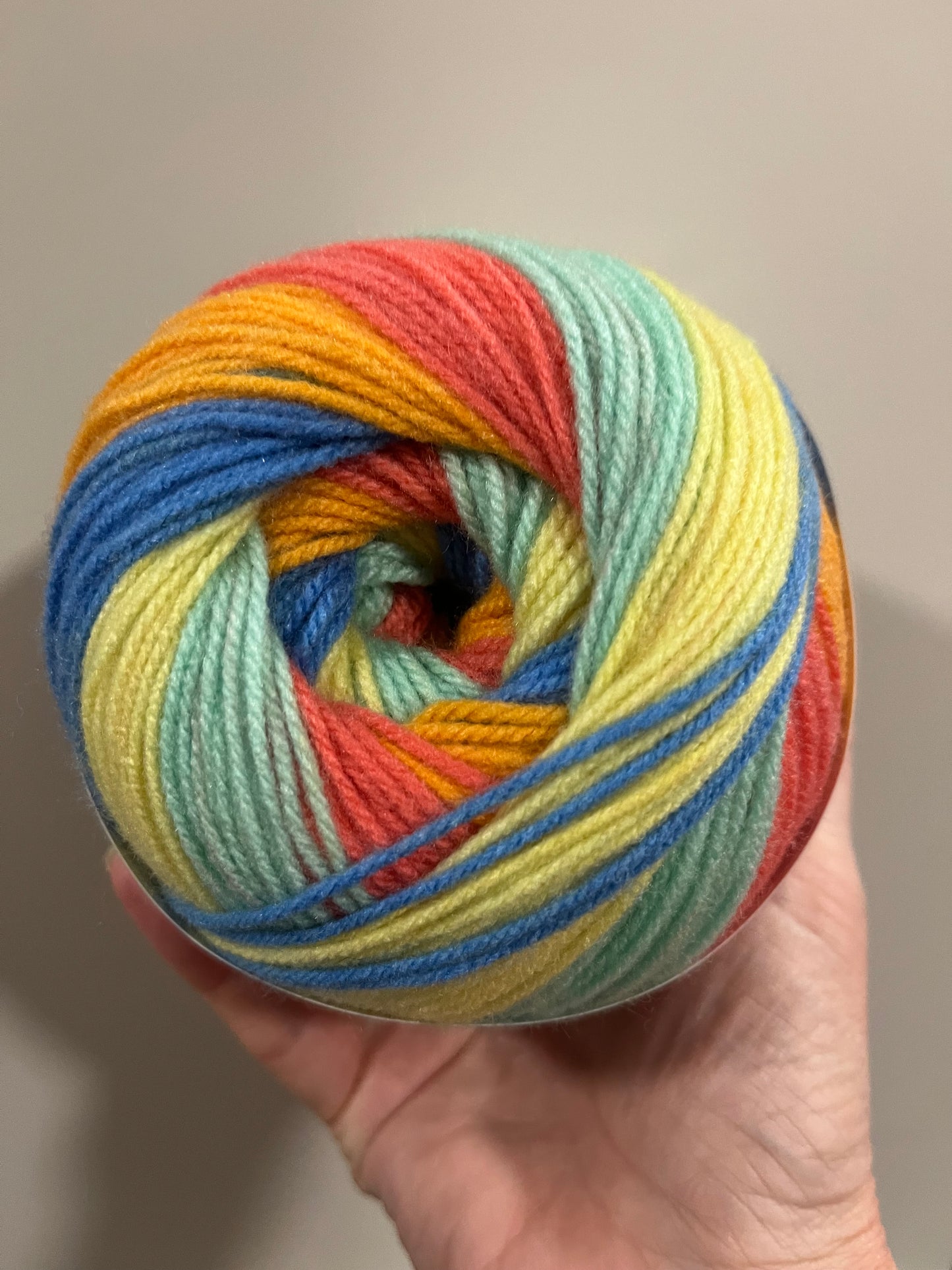Northern lights yarn cake