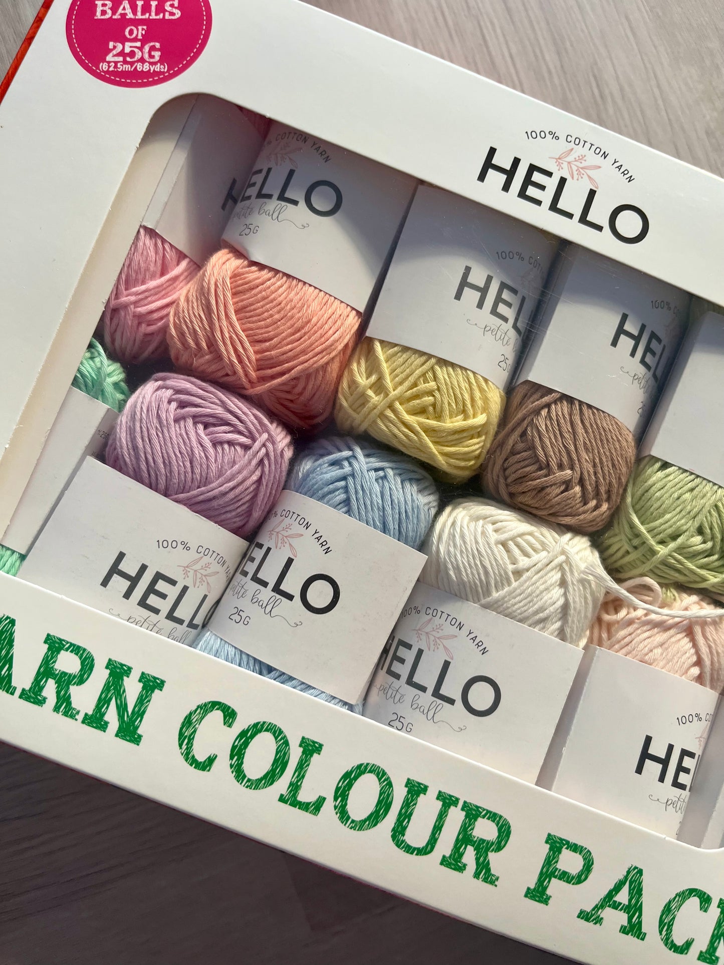 Hello Crafts Yarn Colour Pack 100% Cotton Pack