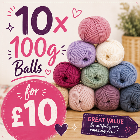 10x 100g Balls of yarn