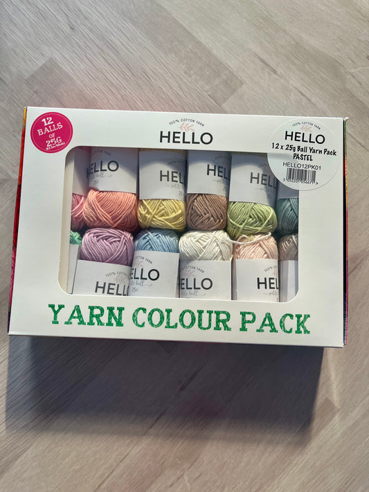 Hello Crafts Yarn Colour Pack 100% Cotton Pack