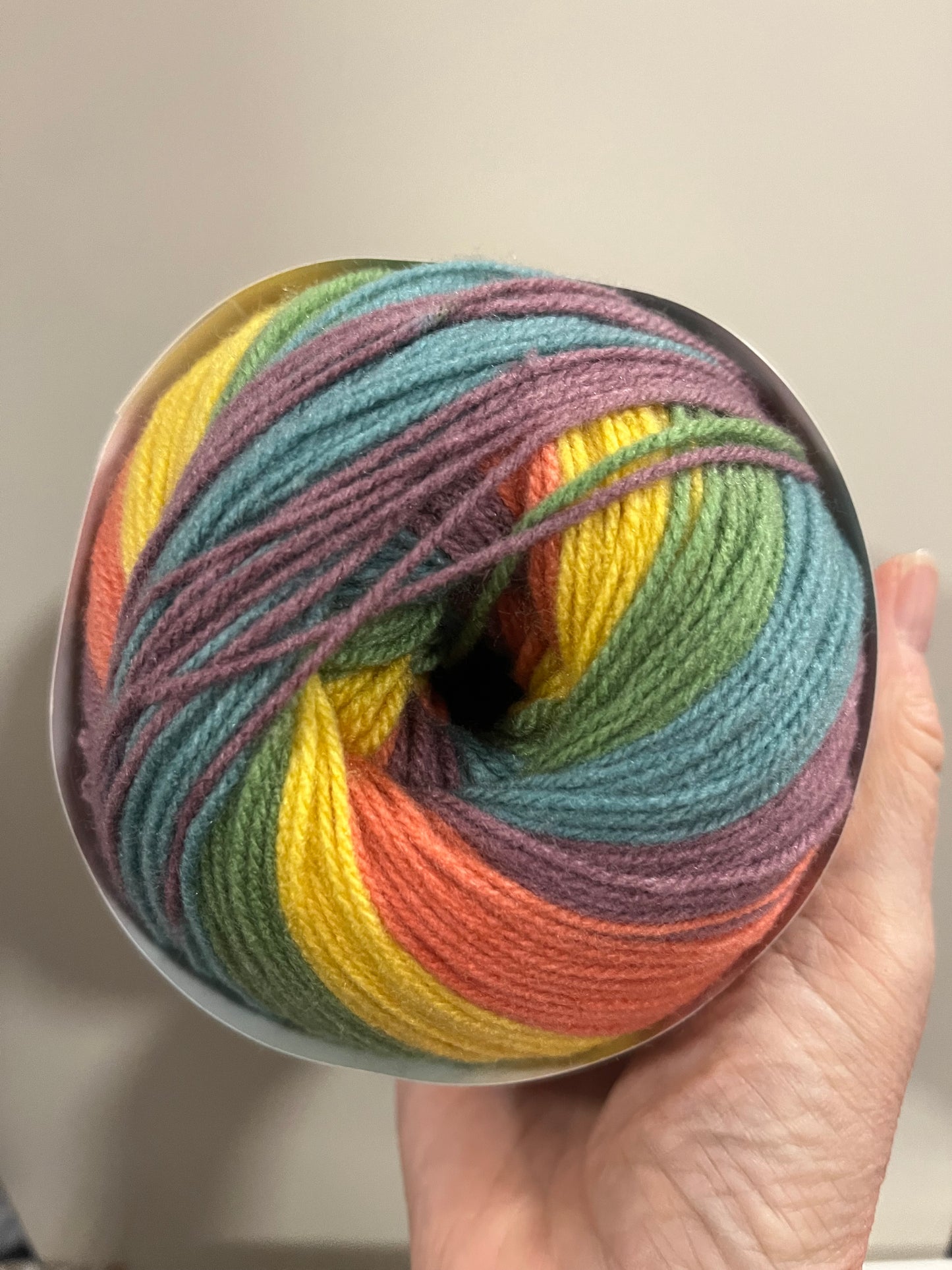 Northern lights yarn cake