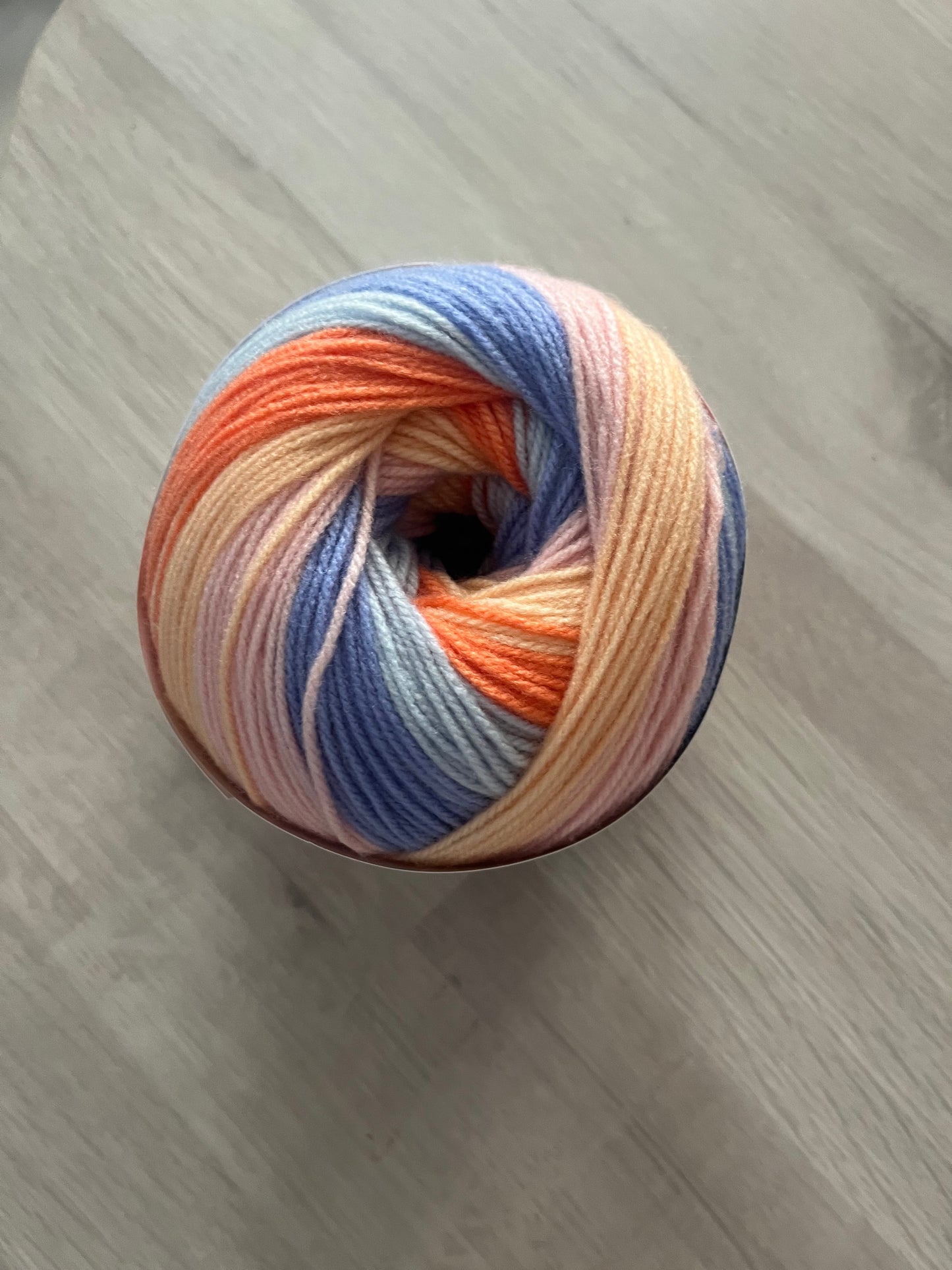 Northern lights yarn cake