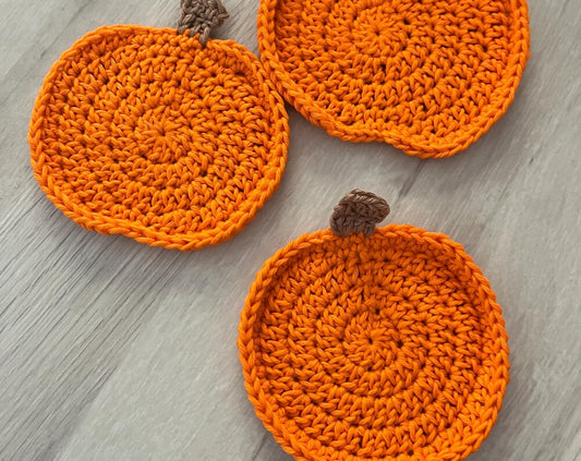 Pumpkin coaster crochet handmade